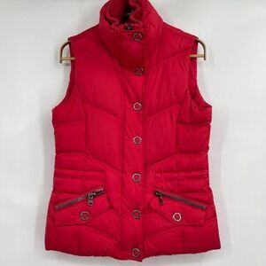 Esprit Red Sleeveless Snap Full Zip Down Vest Puffer Jacket Size XS
